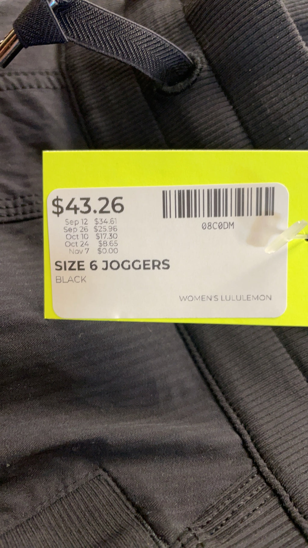 Lululemon Joggers Size 6 Black Cropped