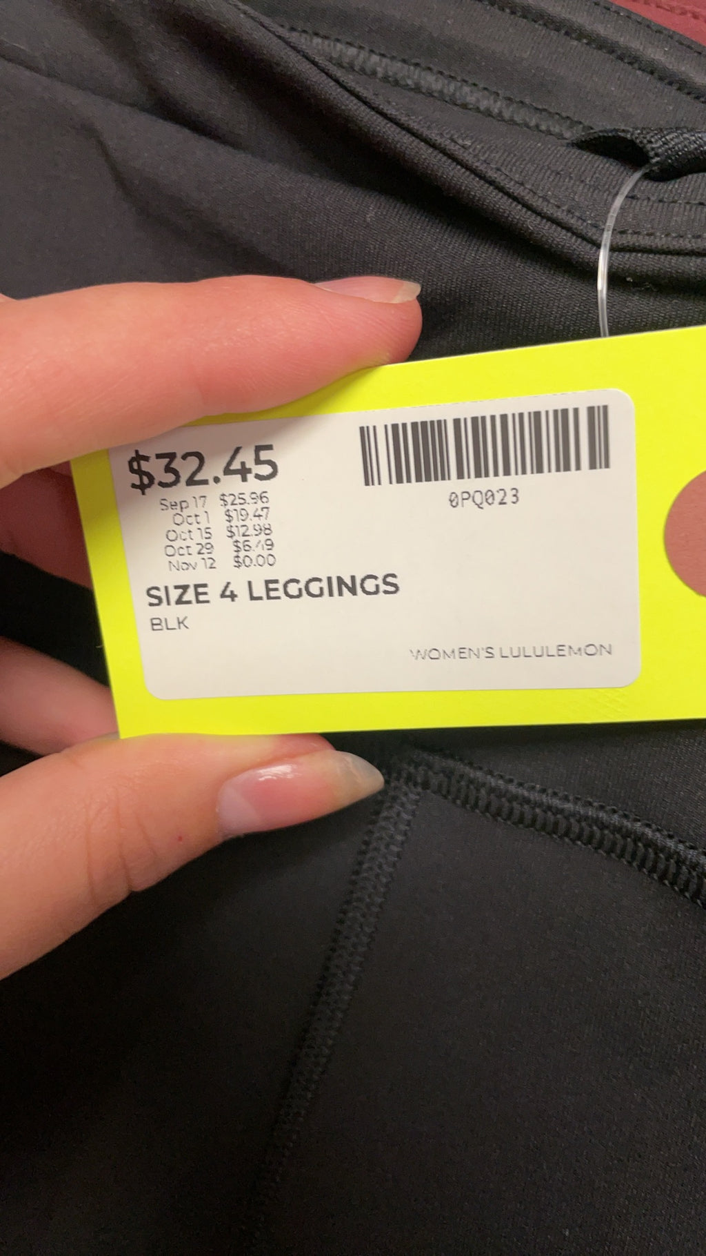 Lululemon Leggings Size 4 Black