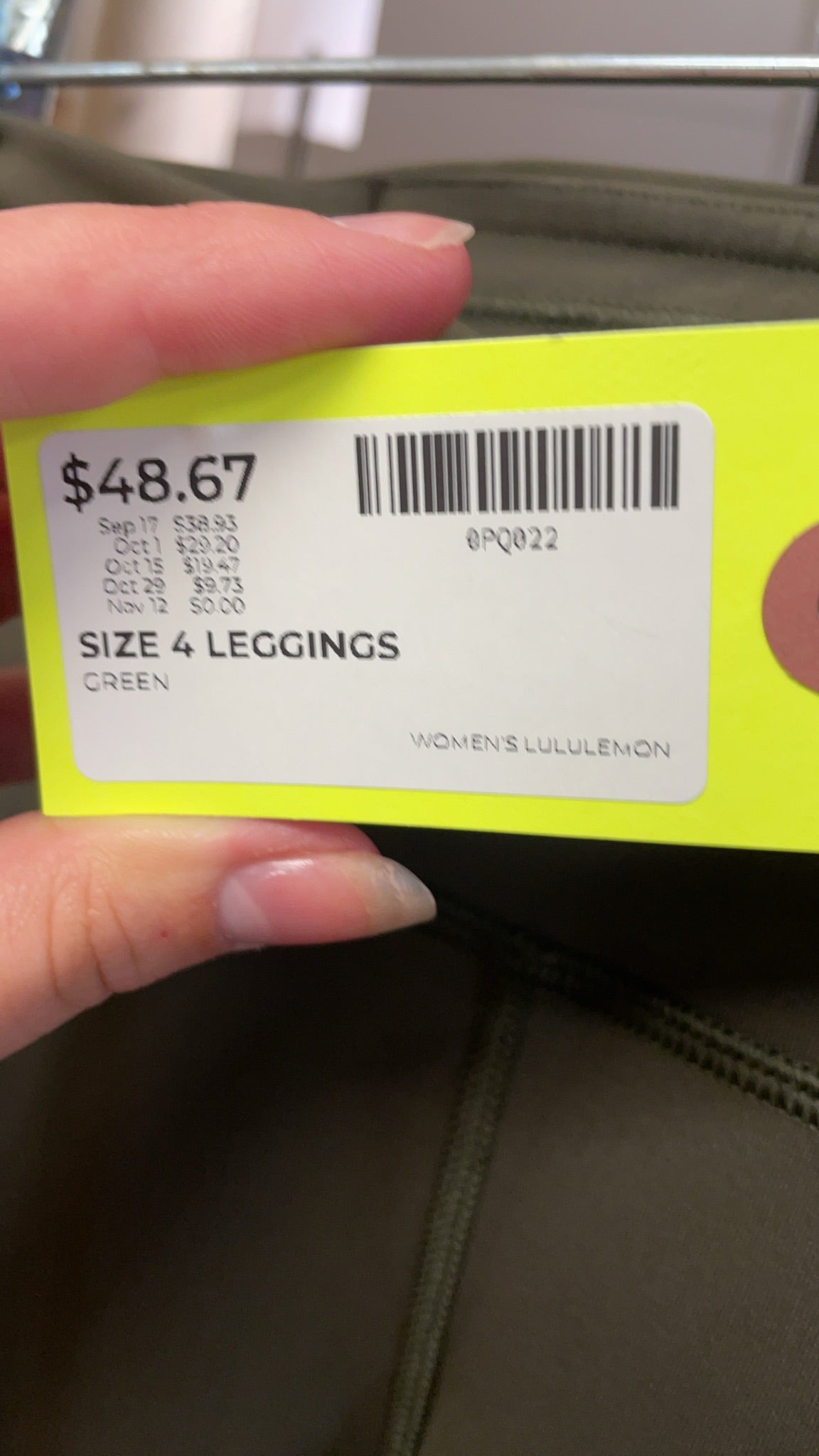 Lululemon Leggings Size 4 Green