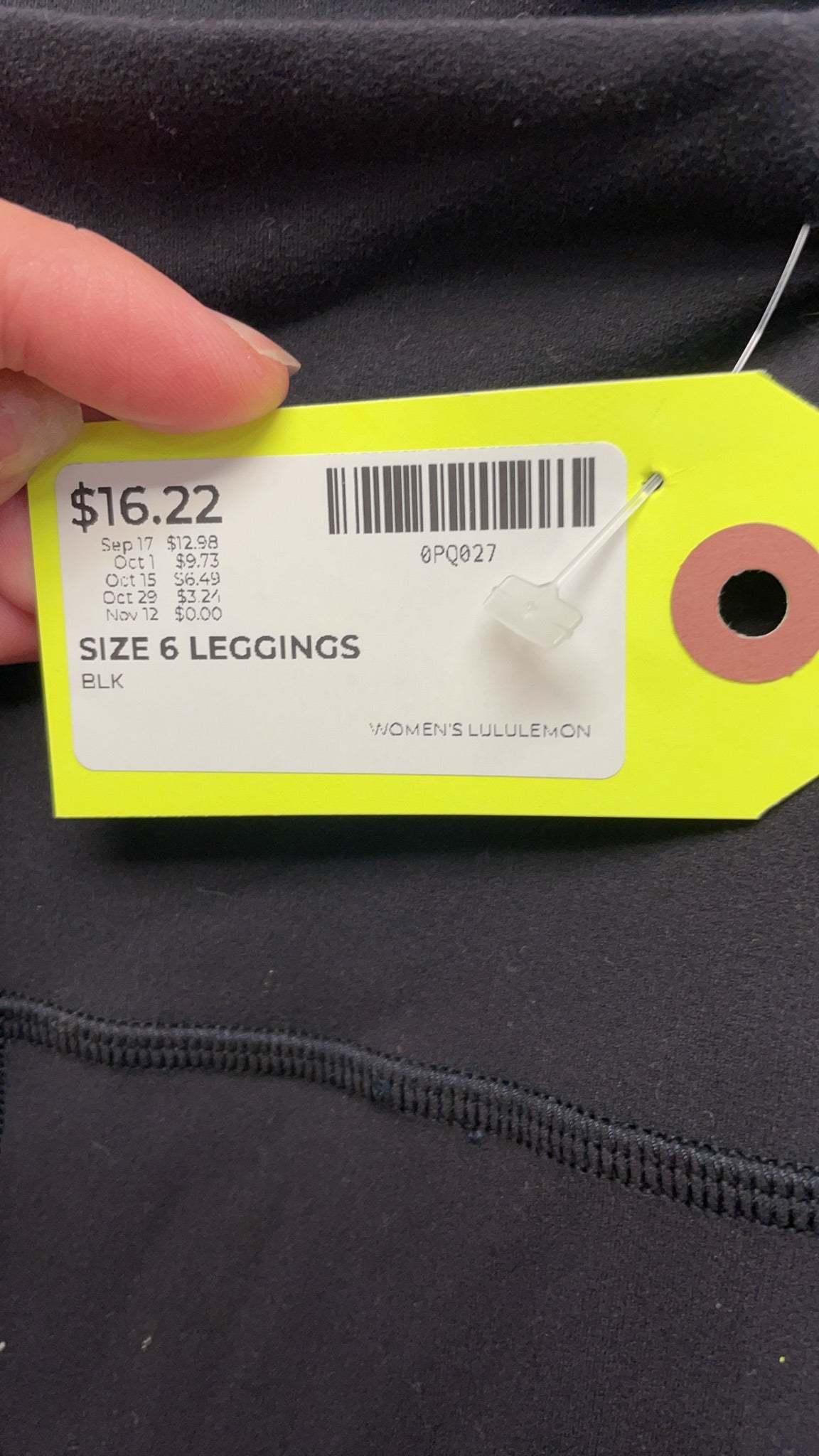 Lululemon Leggings Size 6 Black