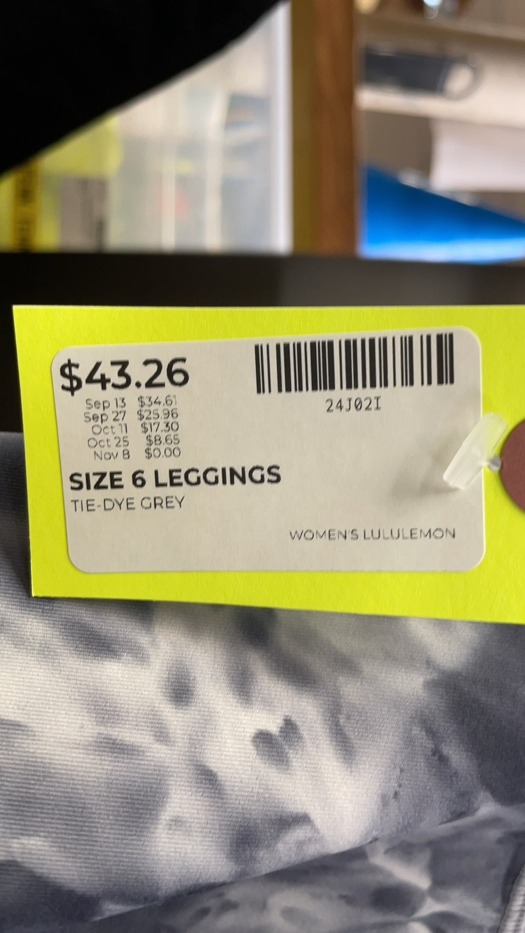 Lululemon Leggings Size 6 Tie-Dye Grey