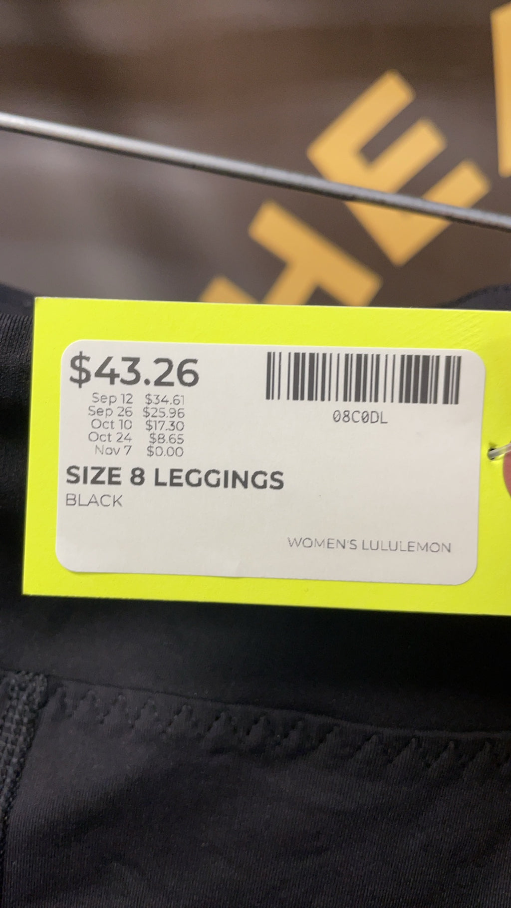 Lululemon Leggings Size 8 Black Cropped