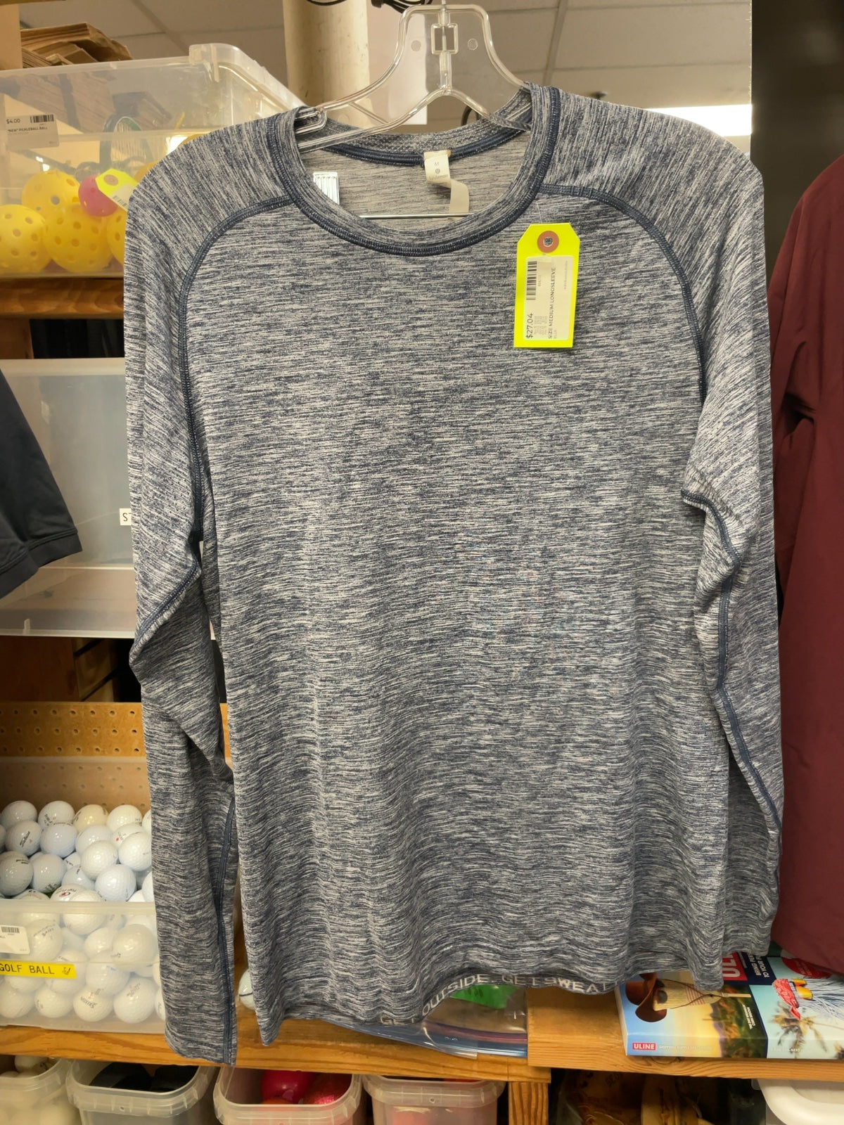 Lululemon Long Sleeve Shirt Size Medium Blue Heathered