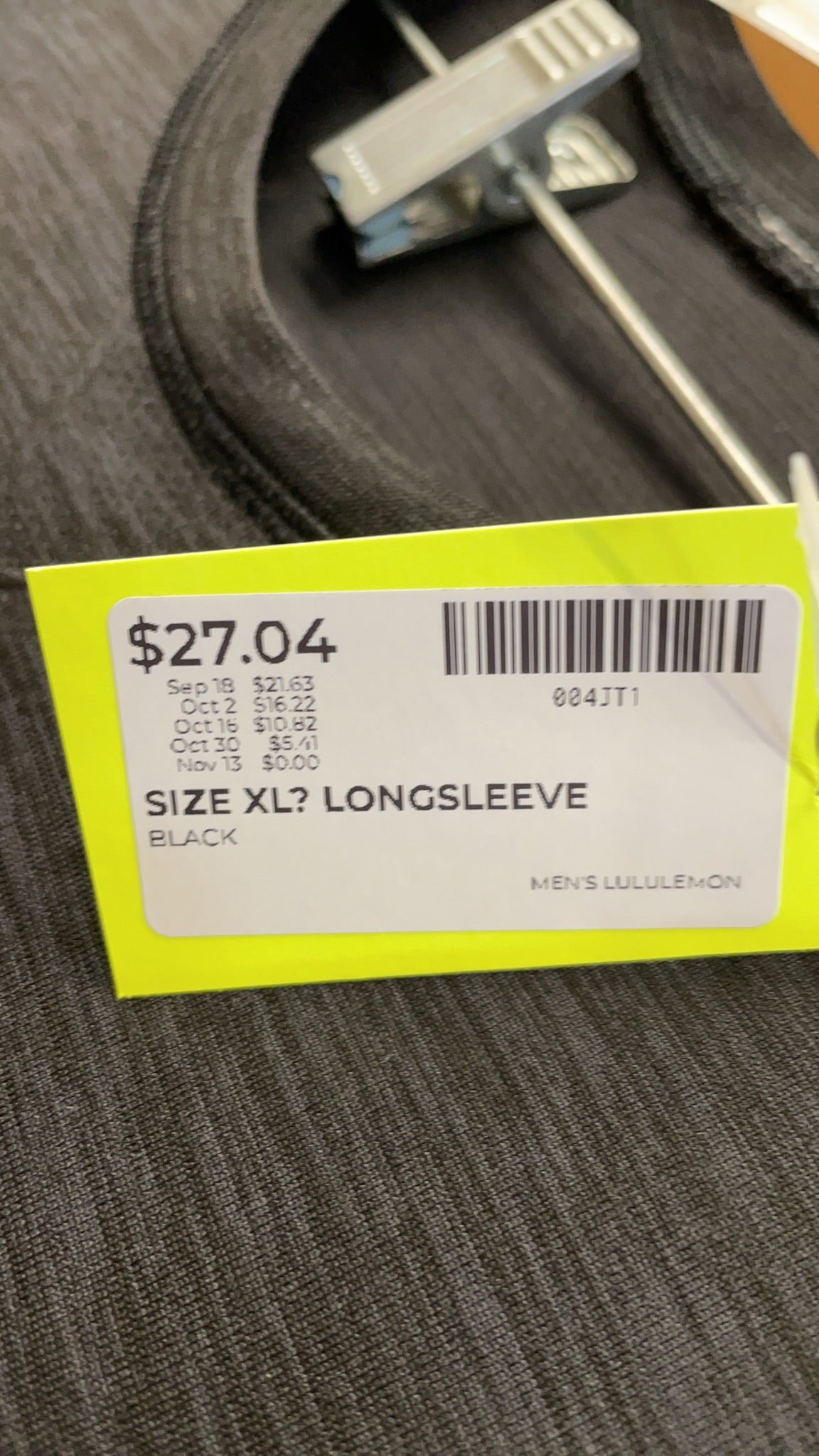 Lululemon Long Sleeve Size XL Black