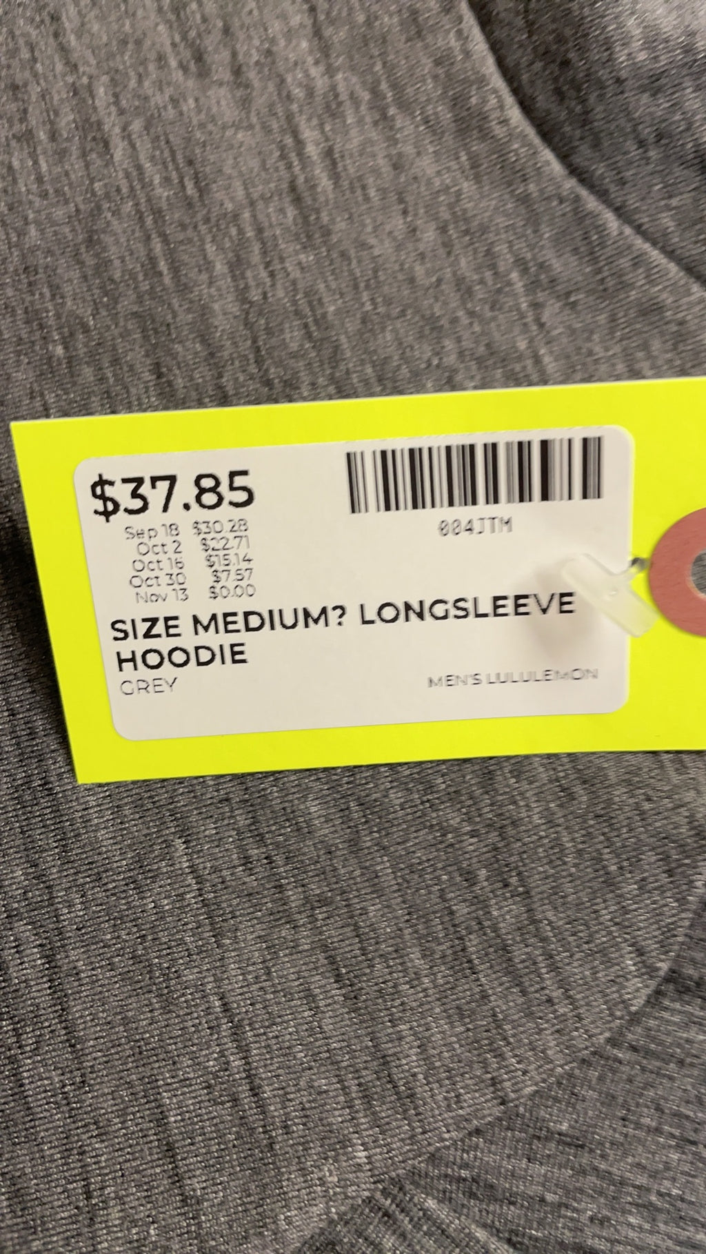 Lululemon Longsleeve Hoodie Medium Grey