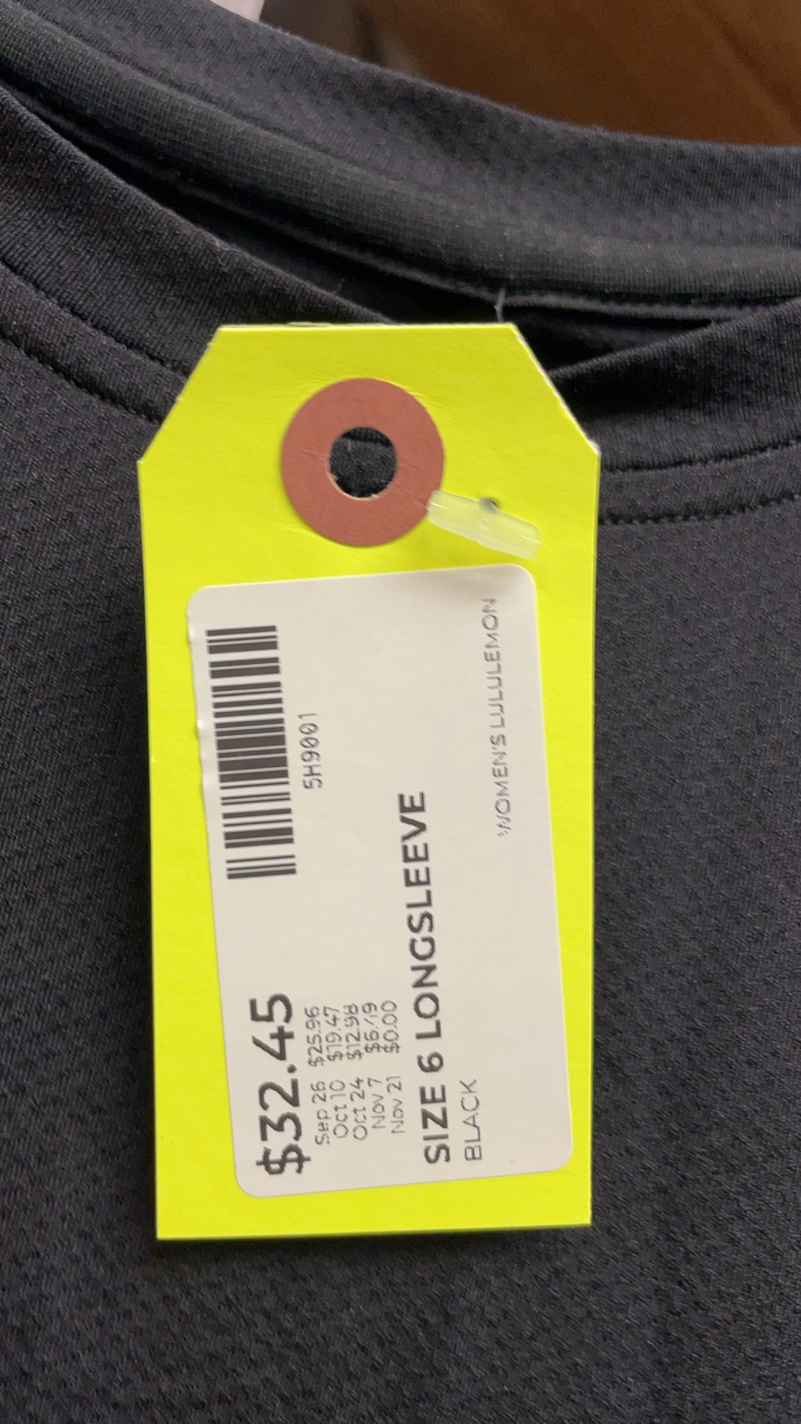 Lululemon Longsleeve Size 6 Black Athletic Top