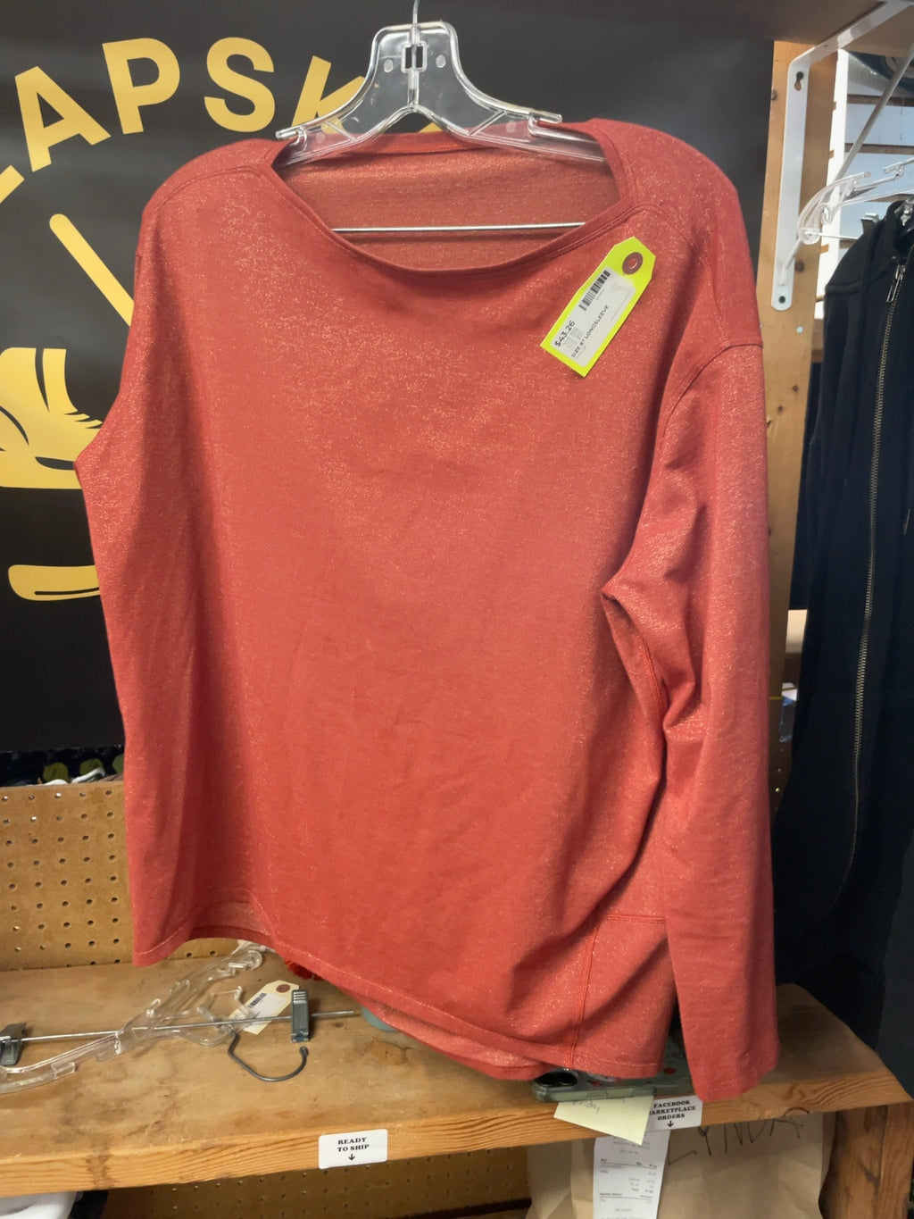 Lululemon Longsleeve Size 8 Orange Shimmer Top