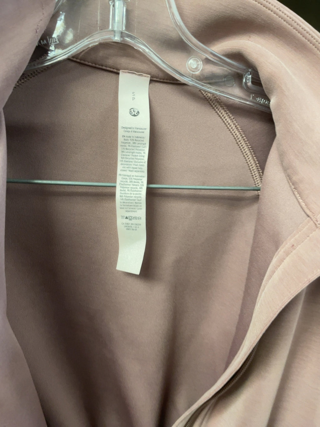 Lululemon LW3NS5S Size Small Pink Full Zip Jacket