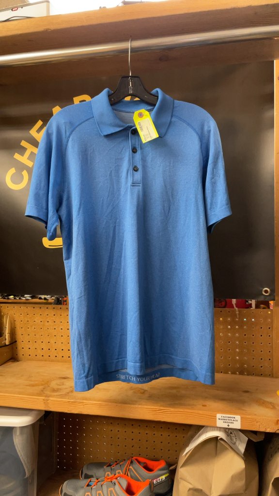 Lululemon Men's Blue Polo Shirt - Size Medium
