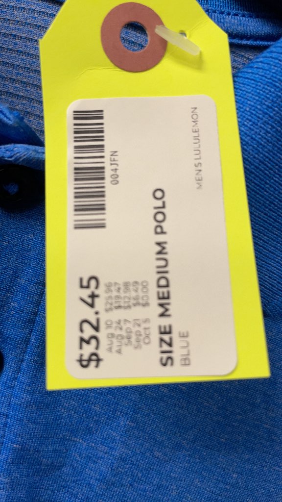 Lululemon Men's Blue Polo Shirt - Size Medium