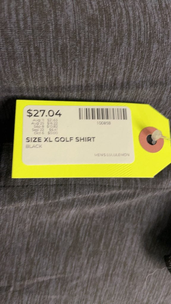 Lululemon Men's Golf Shirt - Black - Size XL