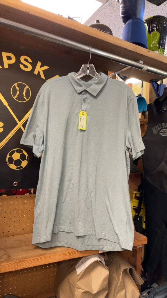 Lululemon Men's Golf Shirt, Grey, Size Medium