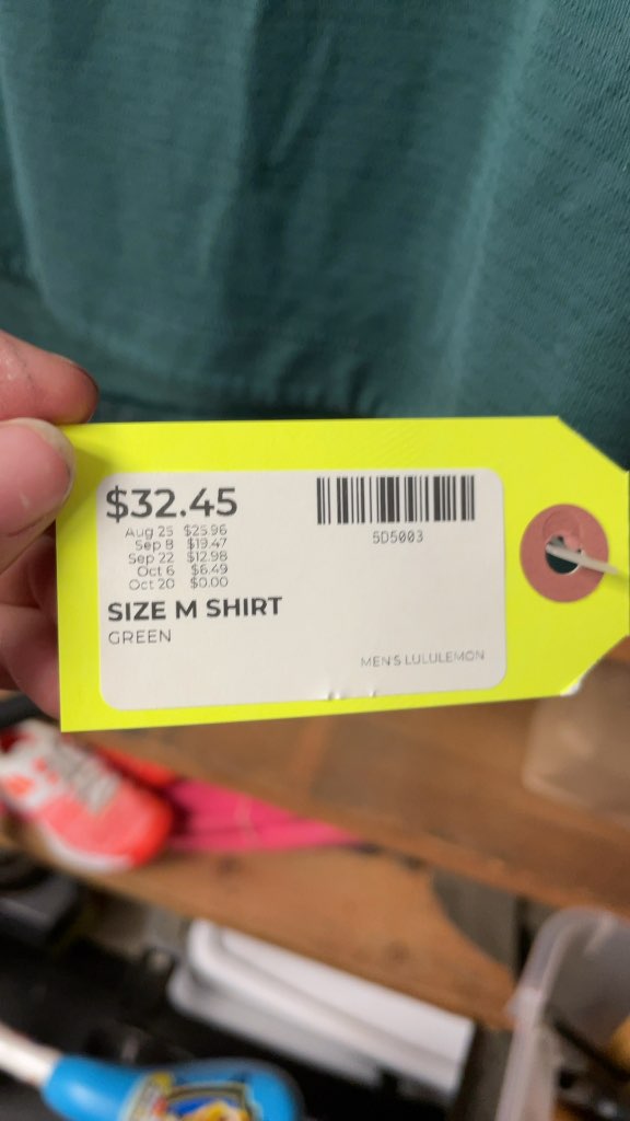 Lululemon Men's Green Short Sleeve Shirt - Size M