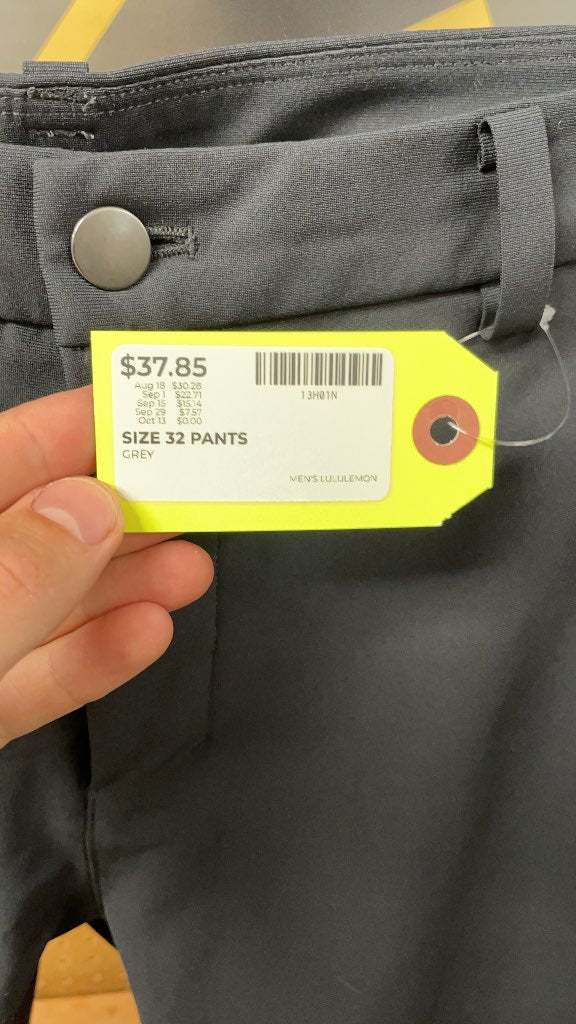 Lululemon Men's Grey Technical Pants - Size 32
