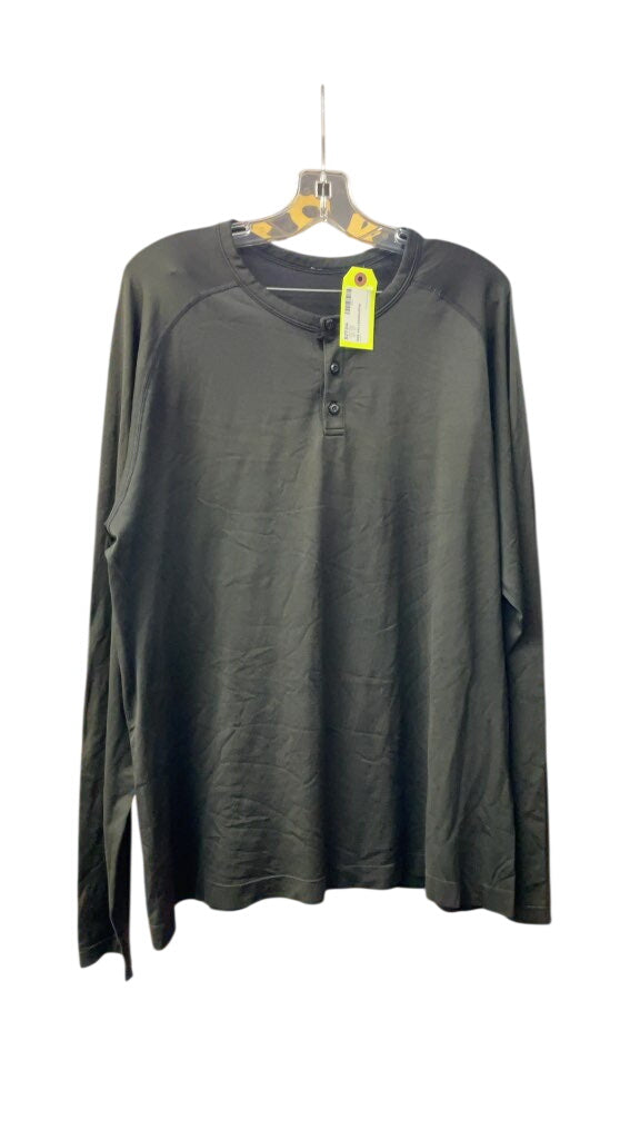 Lululemon Men's Longsleeve Henley Shirt - Black - XXL