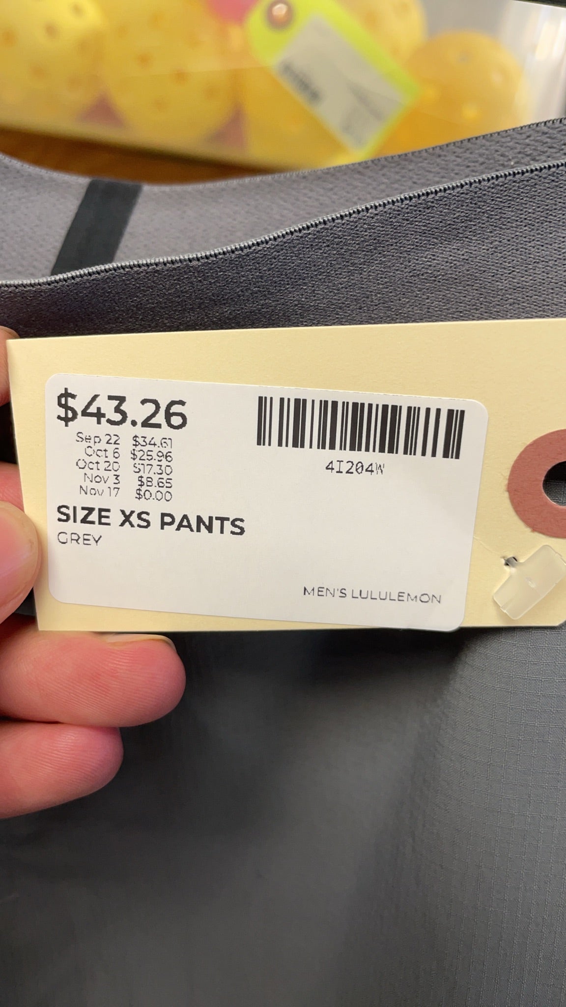 Lululemon Men's Pants Size XS Grey