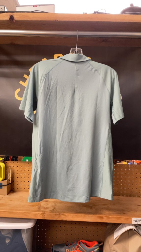 Lululemon Men's Polo Shirt - Blueish Green - Size Small