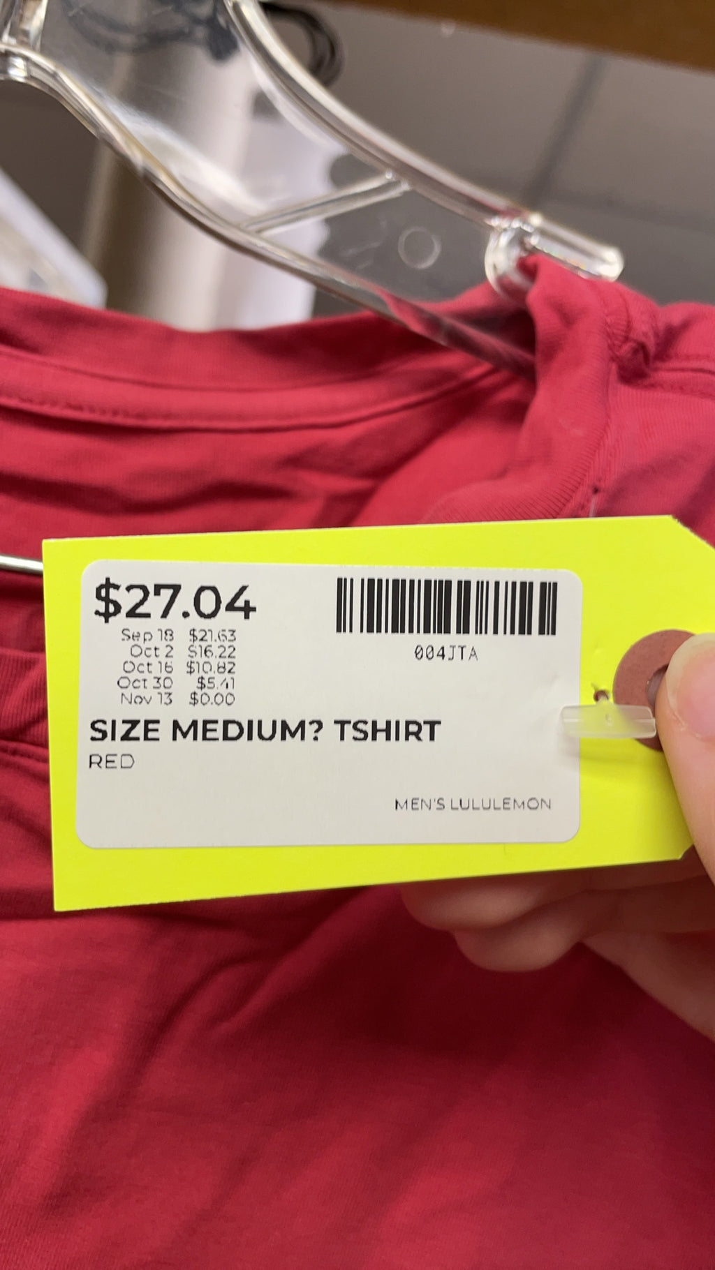 Lululemon Men's T-Shirt Medium Red