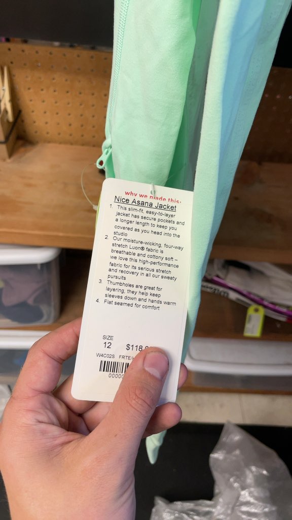 Lululemon Nice Asana Jacket - Size 12 - Mint Green