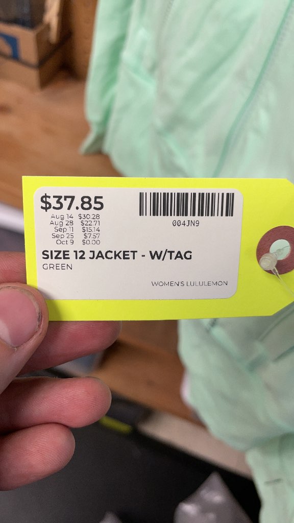 Lululemon Nice Asana Jacket - Size 12 - Mint Green