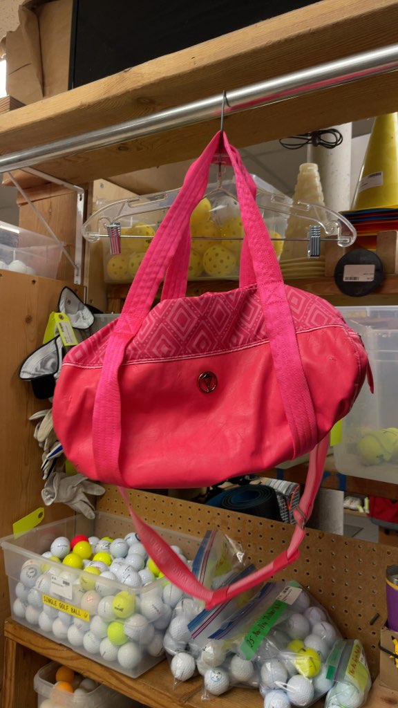 Lululemon Pink Geometric Pattern Duffle Bag