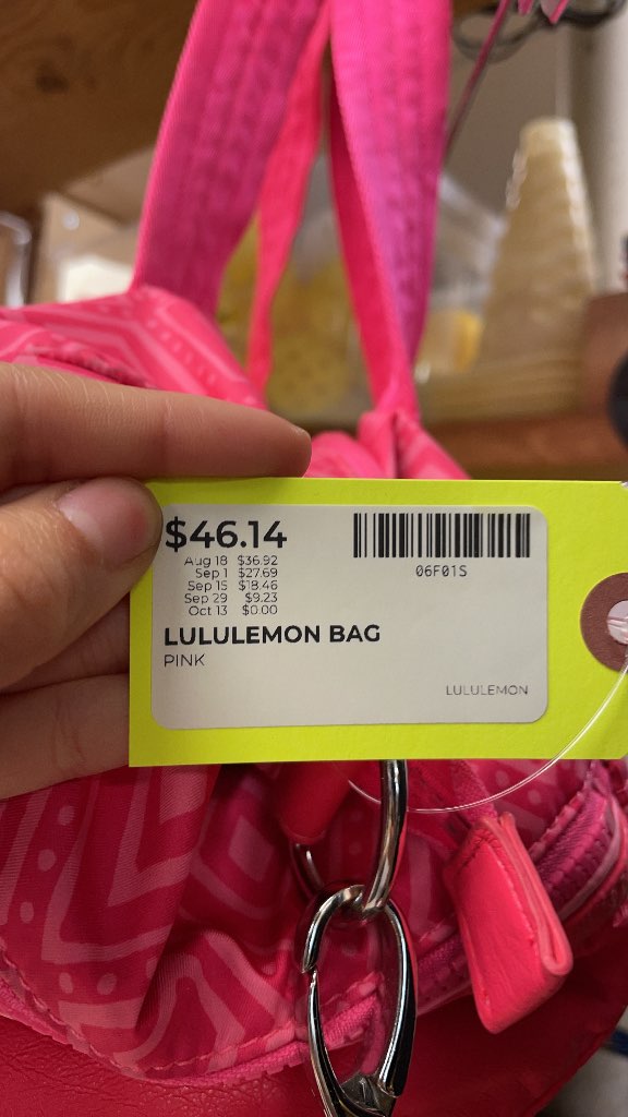 Lululemon Pink Geometric Pattern Duffle Bag