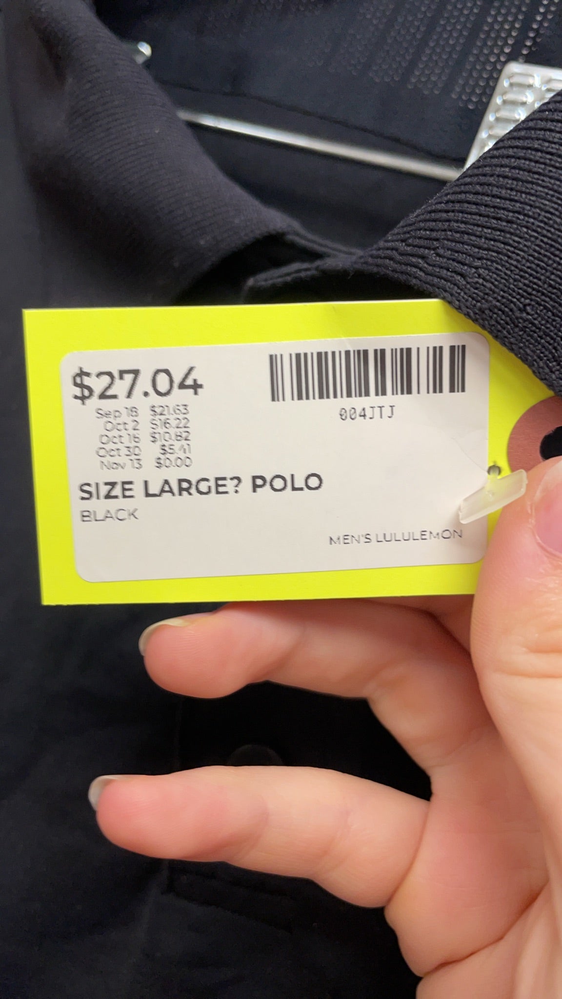 Lululemon Polo Size Large Black Men's Shirt