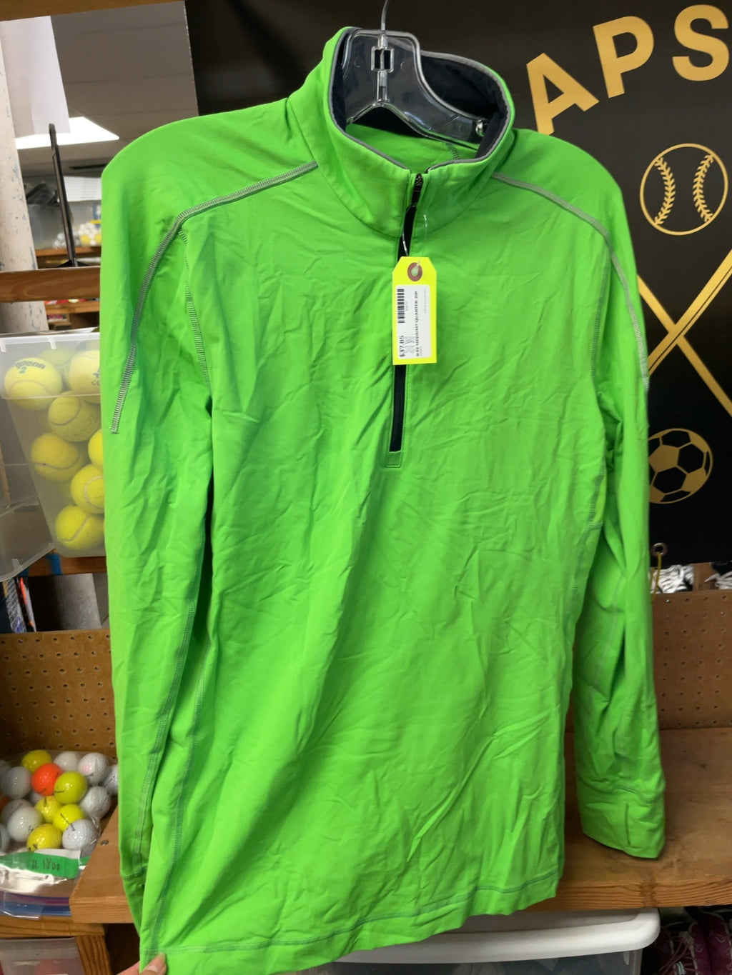 Lululemon Quarter-Zip Medium Green Men's Top