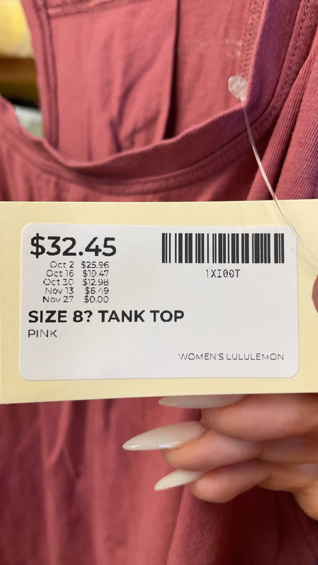 Lululemon Racerback Tank Top 8 Pink