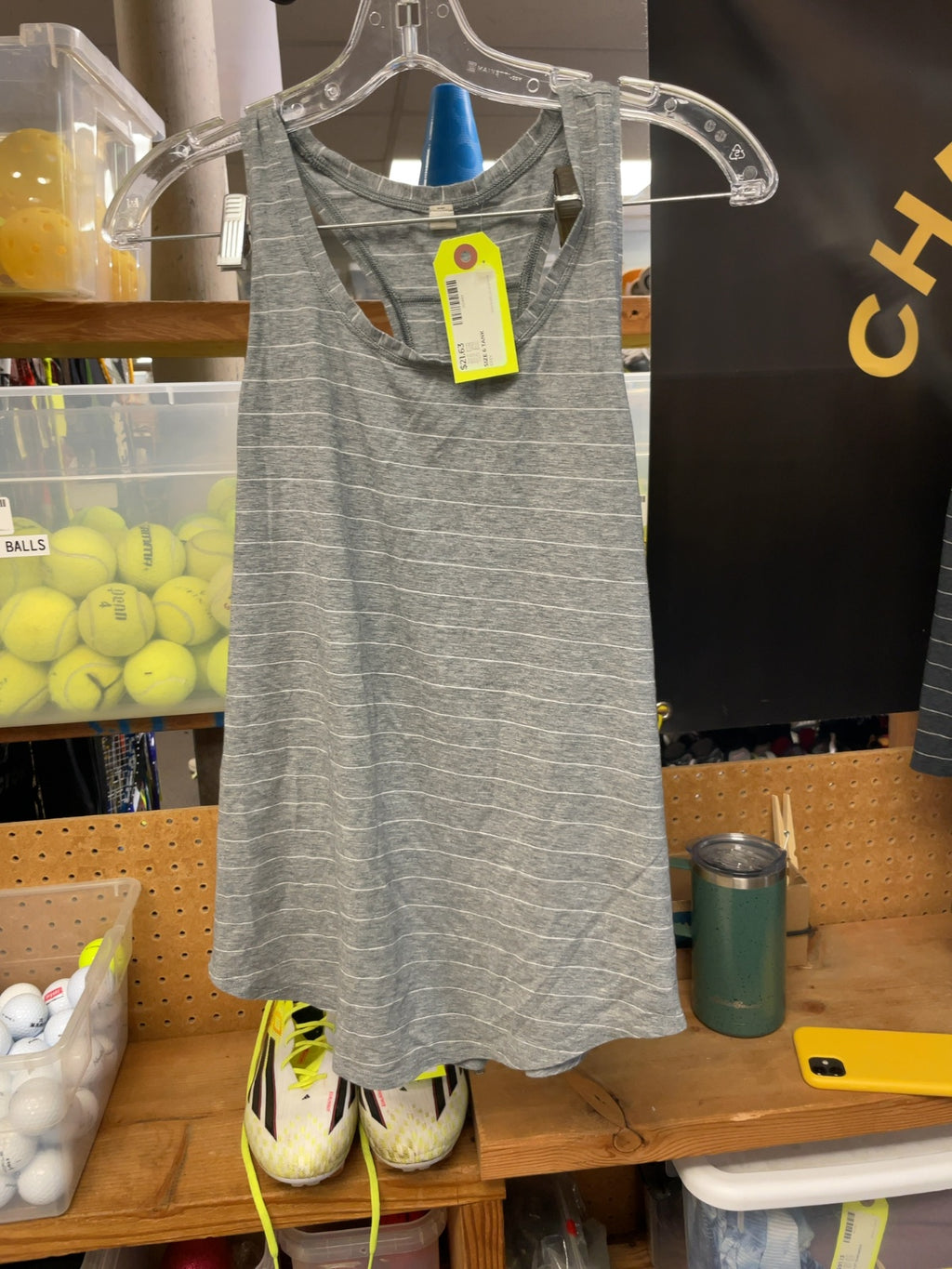 Lululemon Racerback Tank Top Size 6 Grey Striped