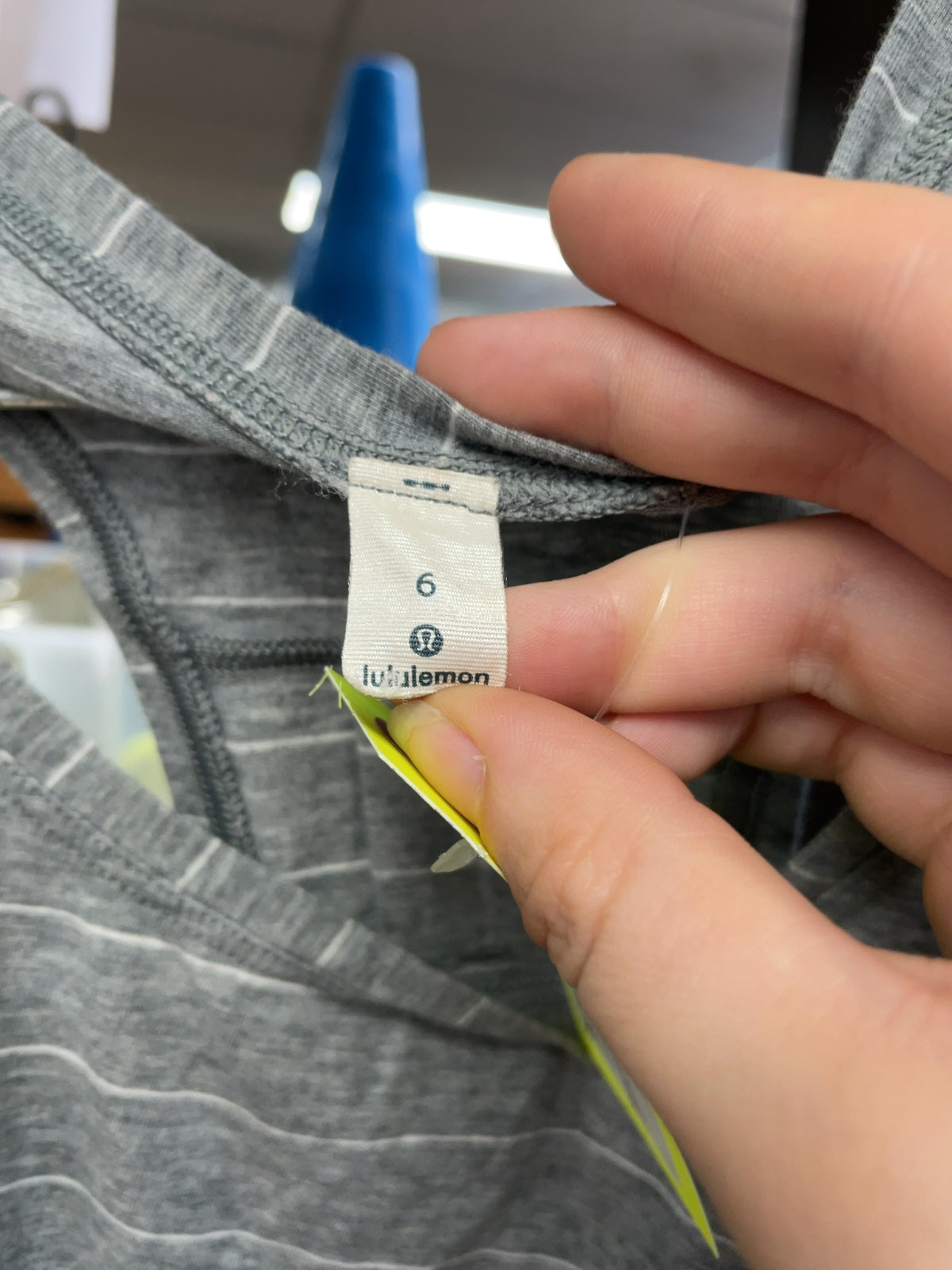 Lululemon Racerback Tank Top Size 6 Grey Striped