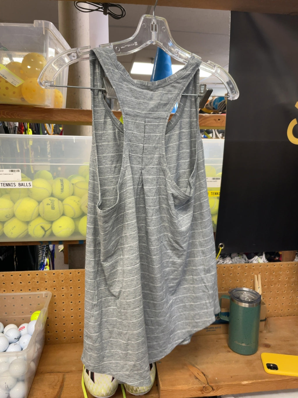 Lululemon Racerback Tank Top Size 6 Grey Striped