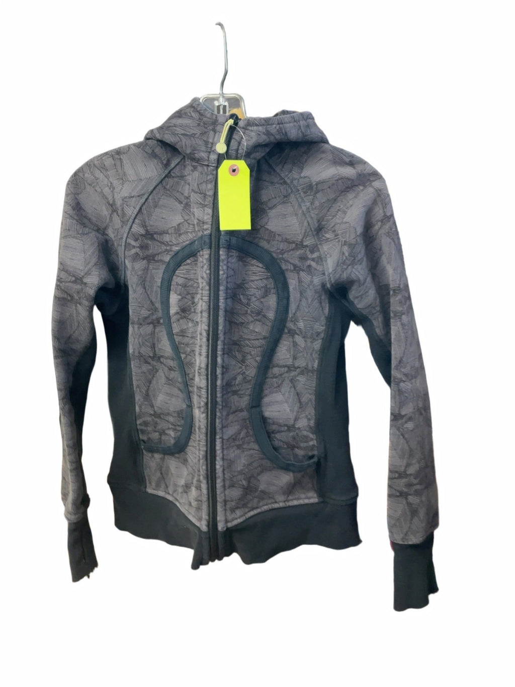 Lululemon Scuba Hoodie Size 8 Grey/Black Patterned Jacket