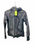 Lululemon Scuba Hoodie Size 8 Grey/Black Patterned Jacket