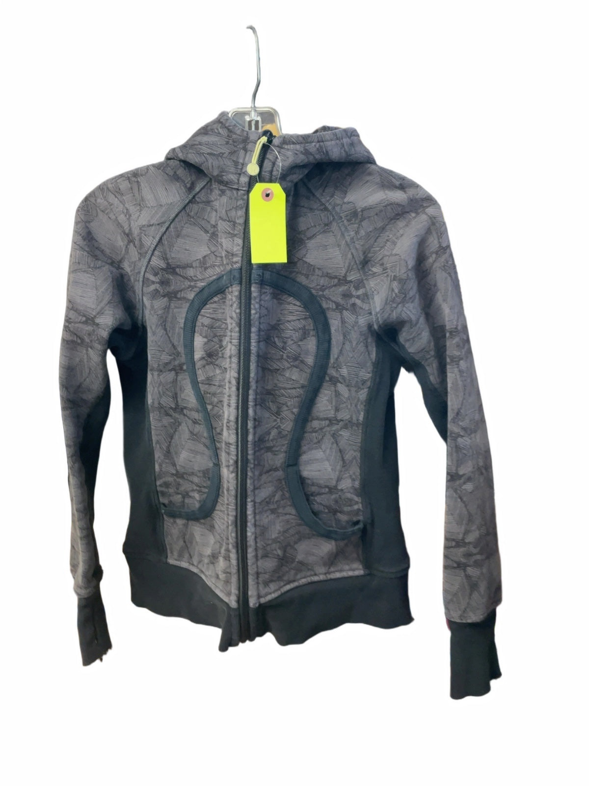 Lululemon Scuba Hoodie Size 8 Grey/Black Patterned Jacket