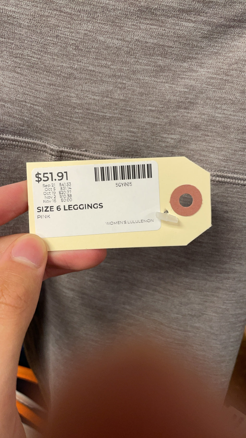 Lululemon Size 6 Pink Leggings