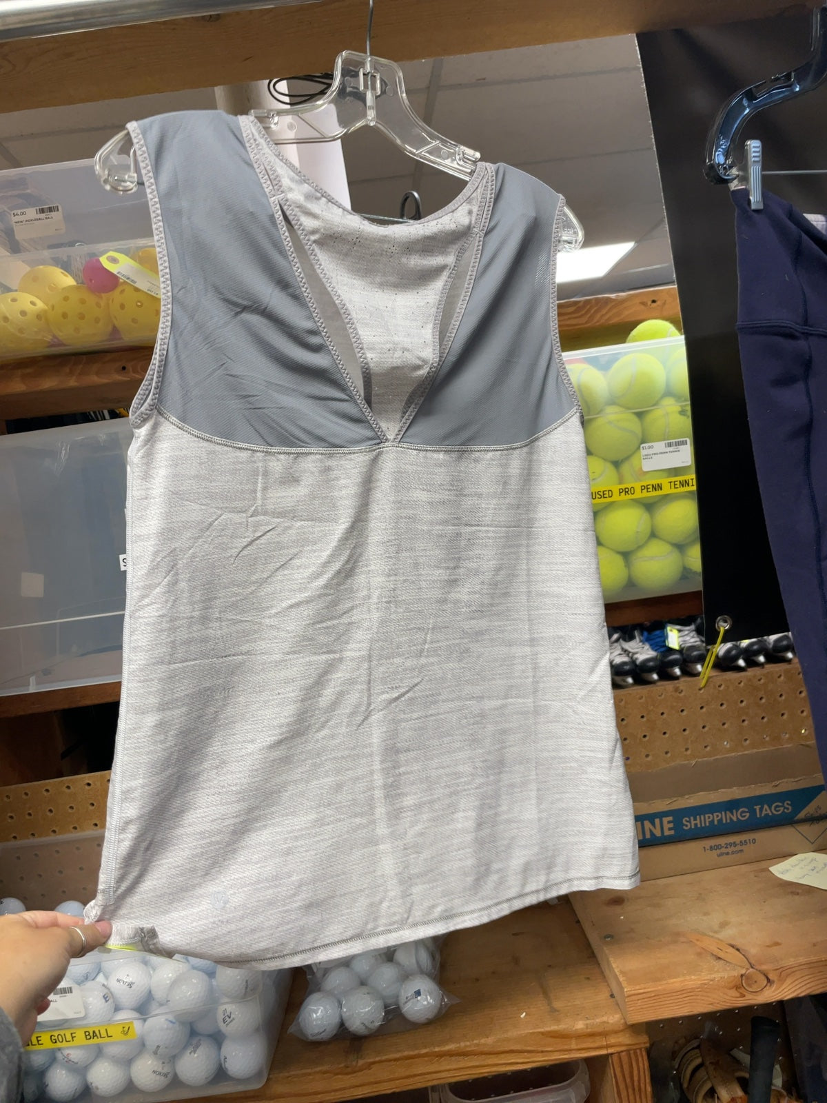 Lululemon Sleeveless Top Size 4 Grey Mesh Back