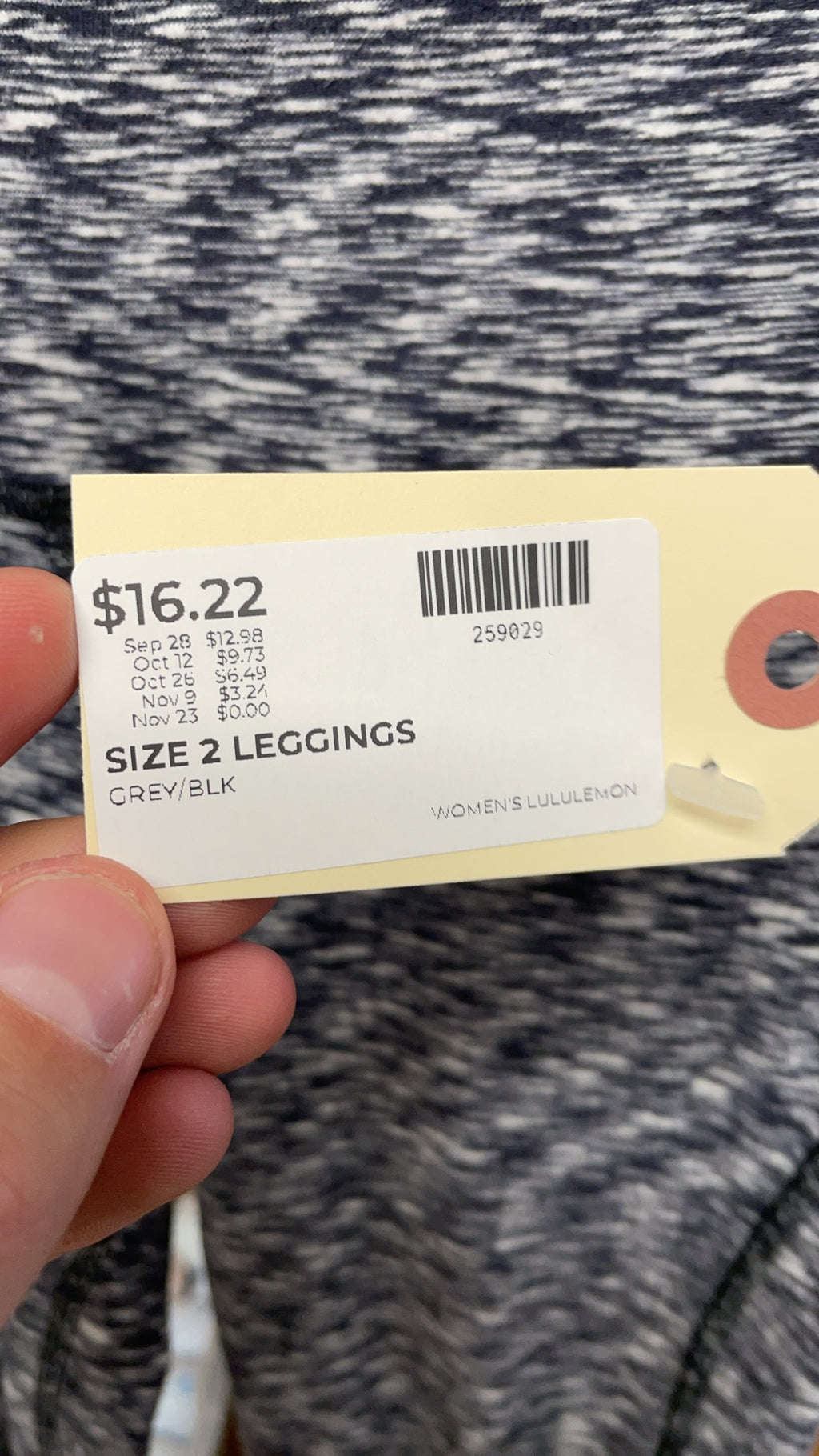 Lululemon Space Dye Leggings Size 2 Grey/Black