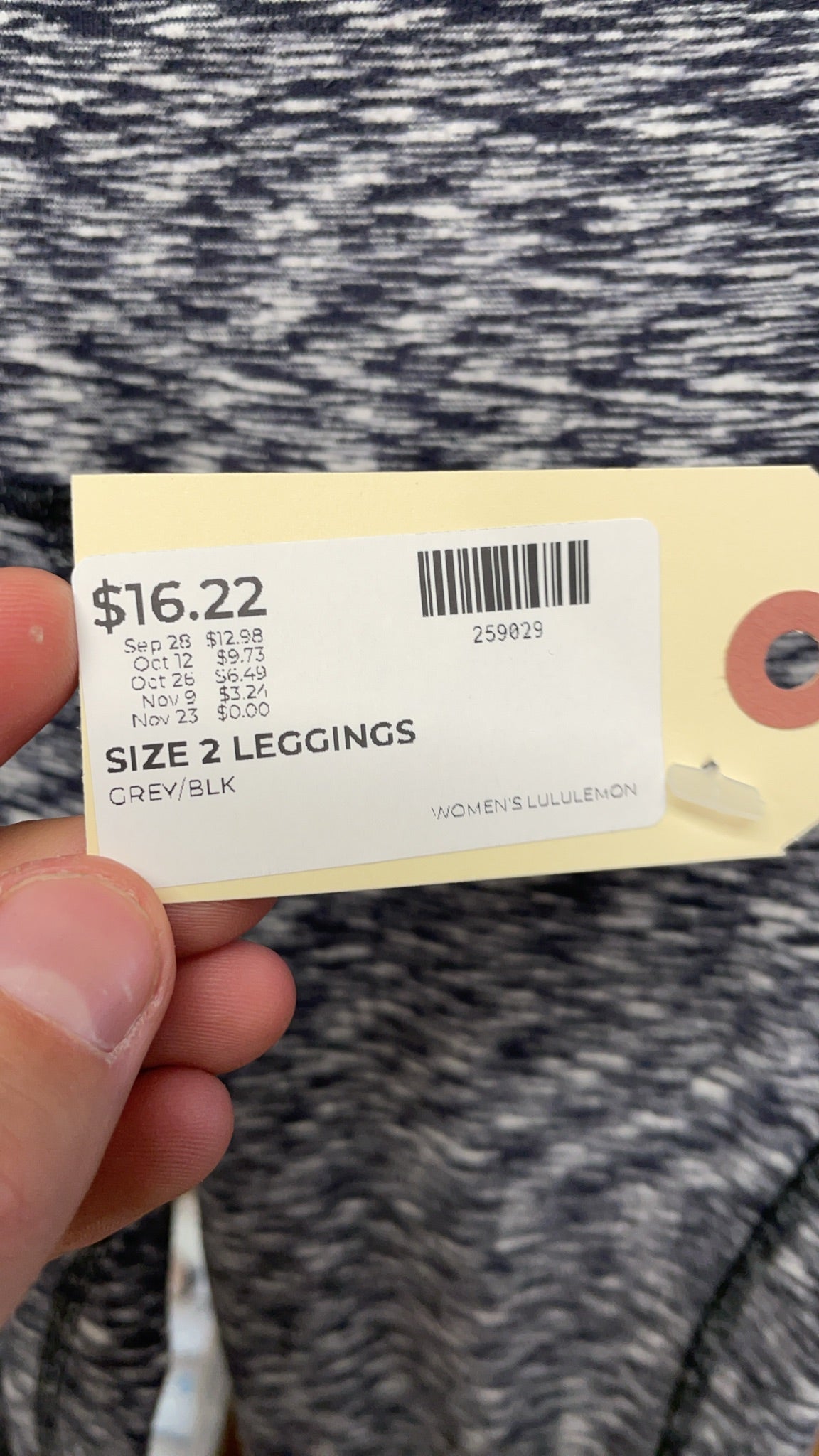 Lululemon Space Dye Leggings Size 2 Grey/Black