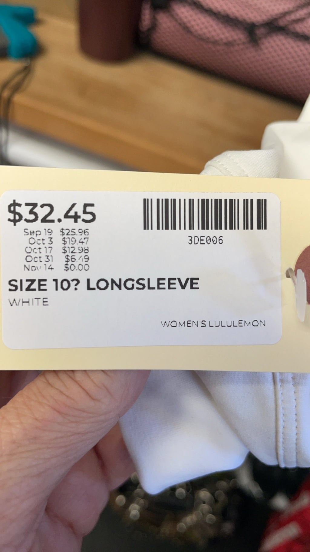 Lululemon Split Back Long Sleeve Size 10 White