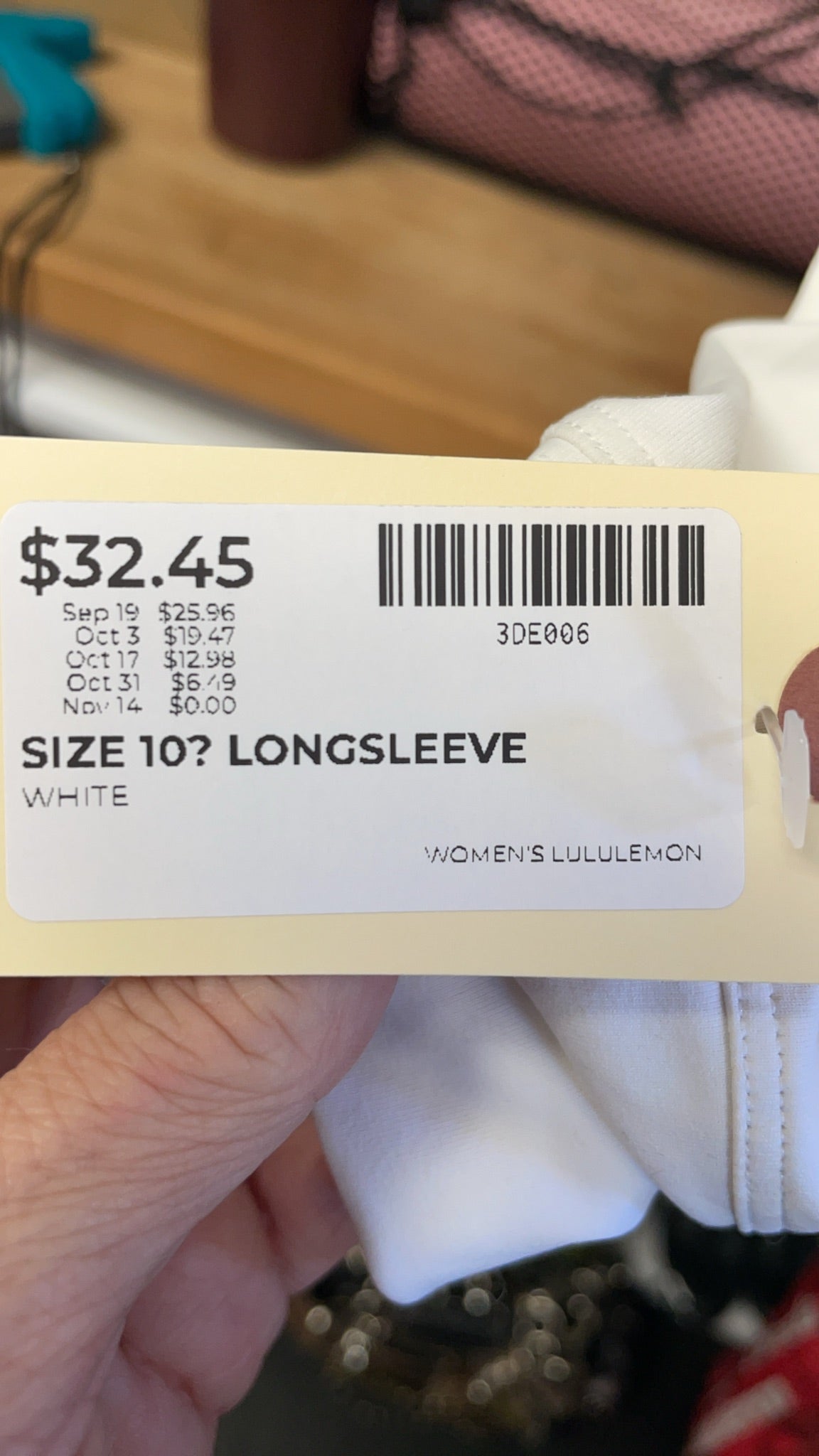 Lululemon Split Back Long Sleeve Size 10 White