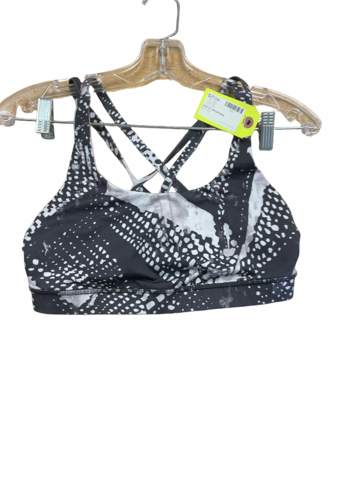 Lululemon Sport Bra Size 6 Black/White Patterned