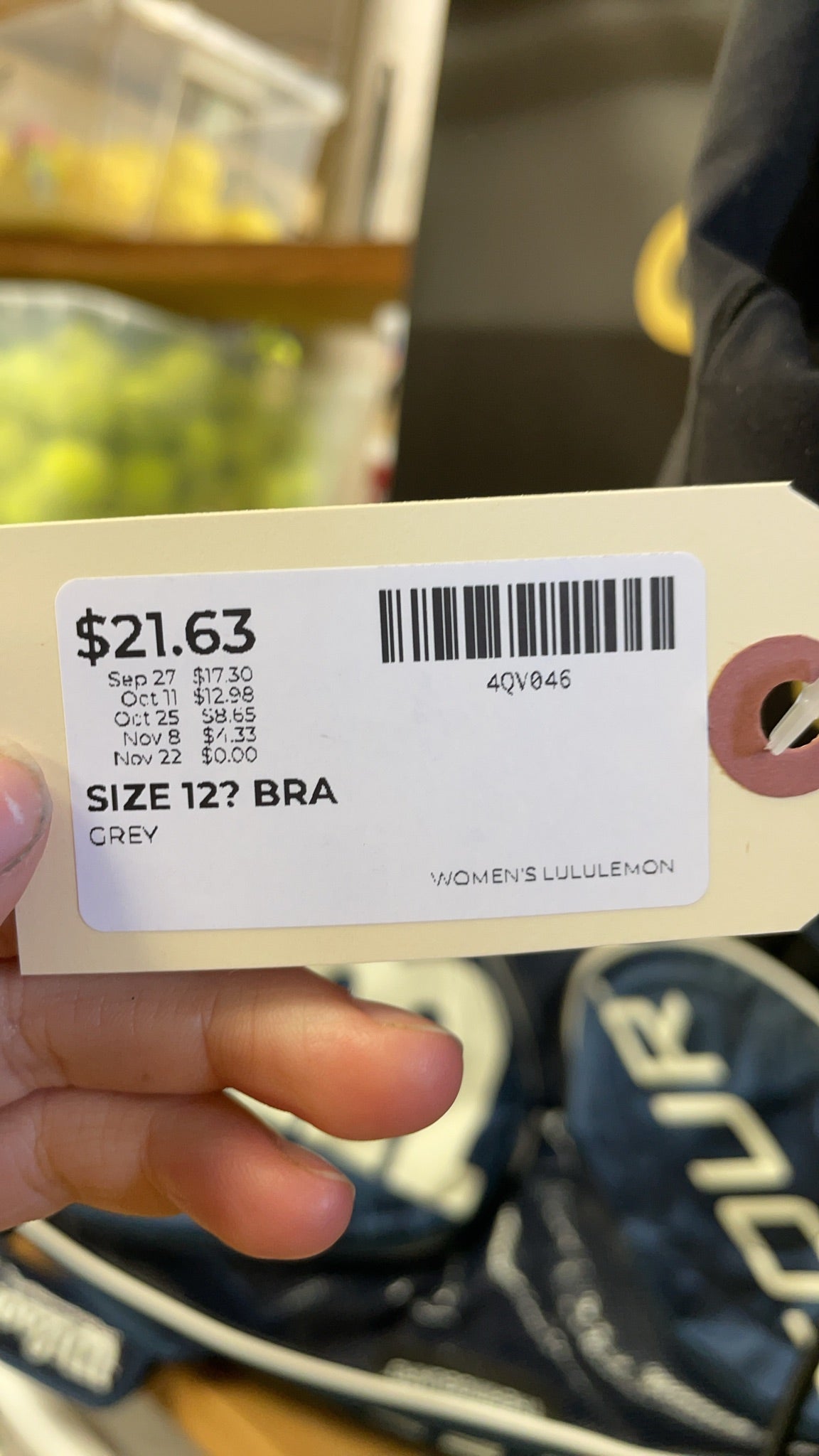 Lululemon Sports Bra Size 12 Grey