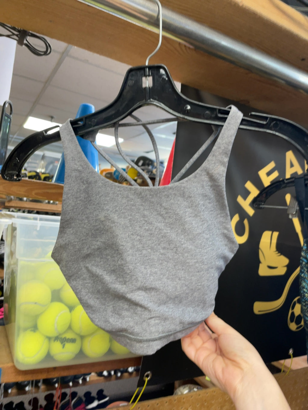 Lululemon Strappy Back Sports Bra Size 4 Grey
