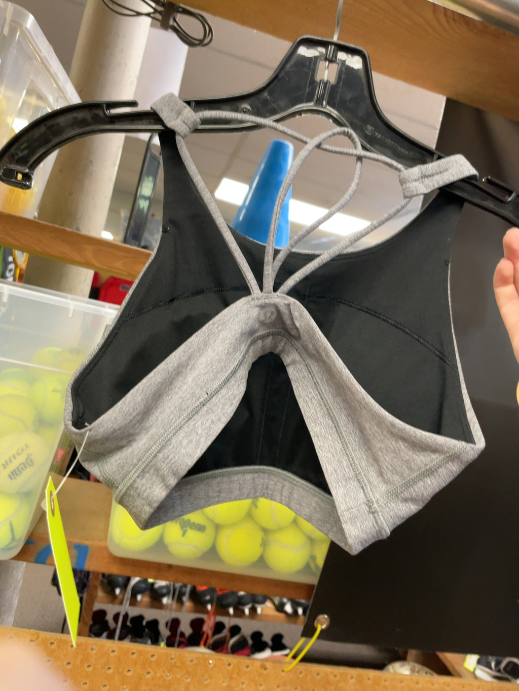 Lululemon Strappy Back Sports Bra Size 4 Grey