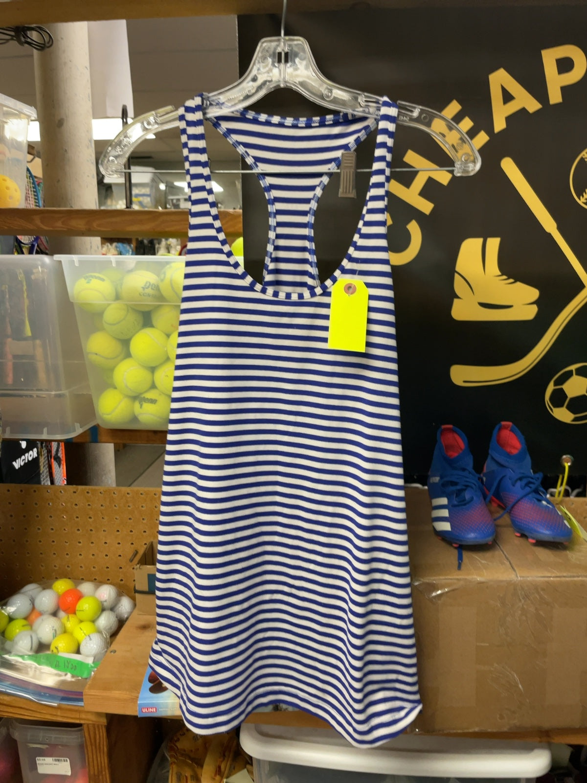 Lululemon Striped Racerback Tank Top Size 12 Blue/White