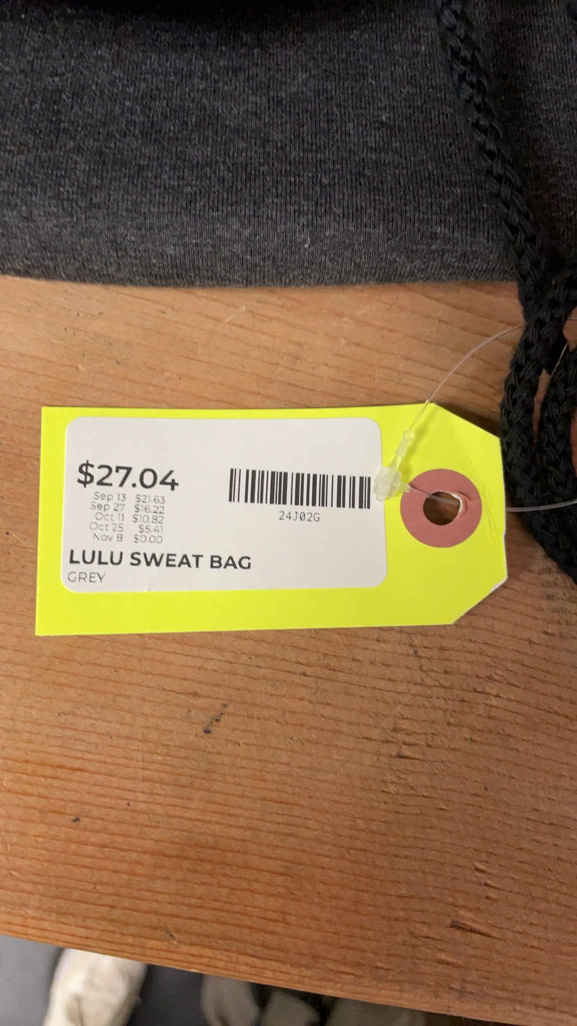 Lululemon Sweat Bag Grey Drawstring Cinch Sack