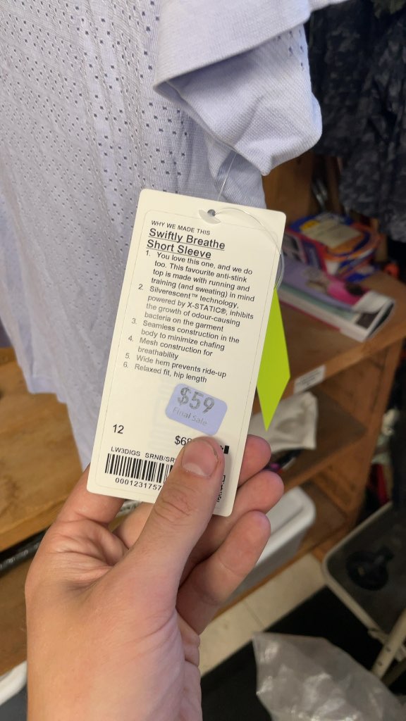 Lululemon Swiftly Breathe Short Sleeve T-Shirt - Size 12