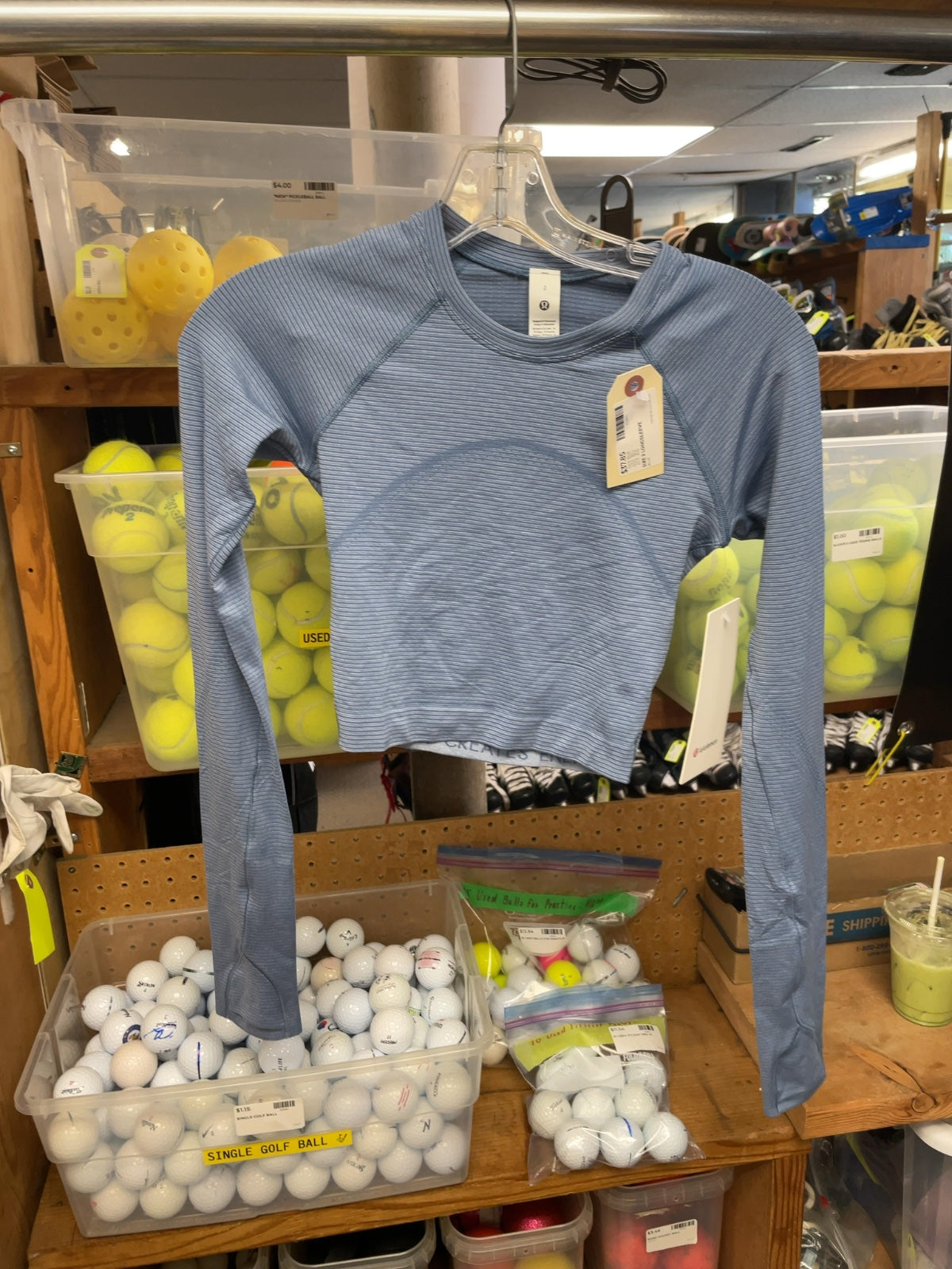 Lululemon Swiftly Tech Cropped Long Sleeve 2.0 Size 2 Blue