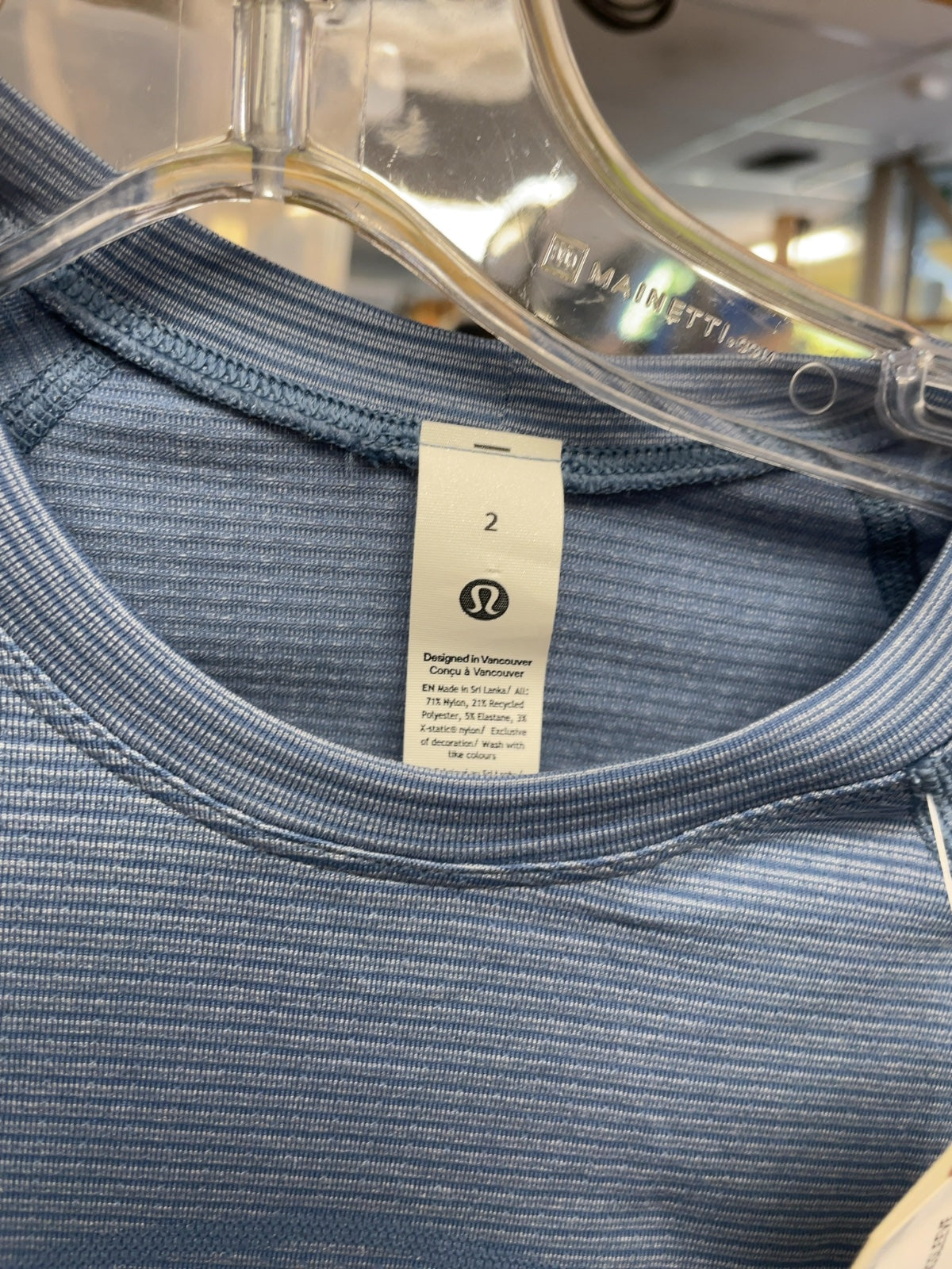 Lululemon Swiftly Tech Cropped Long Sleeve 2.0 Size 2 Blue